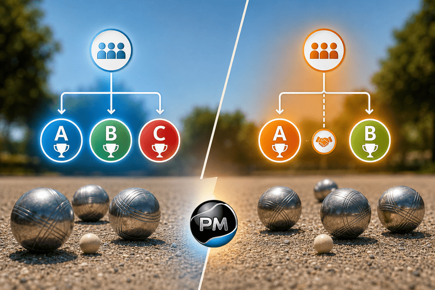 ABC tournament or AB tournament: which format should you choose for your pétanque tournament?