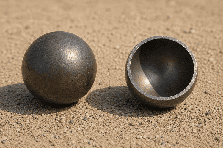 Fabrication boule pétanque creuse