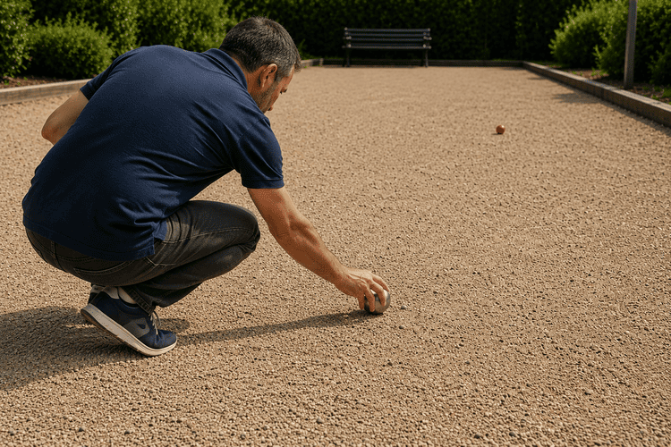 Joueur qui tâte la donnée avant de pointer