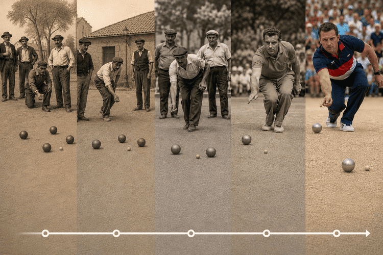 Evolution historique nombre de boules pétanque