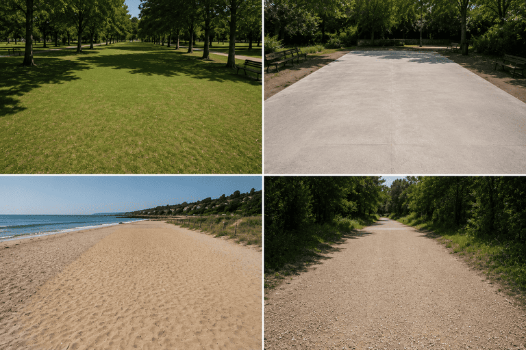 Diferentes terrenos de petanca