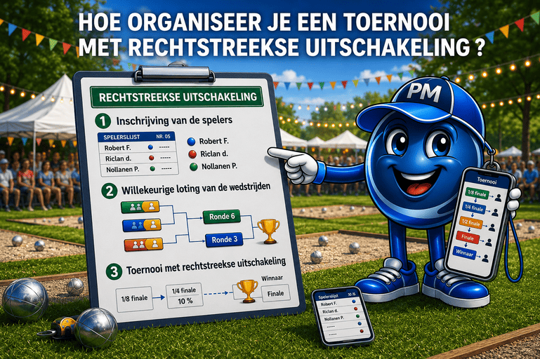 Een petanquetoernooi met rechtstreekse uitschakeling organiseren